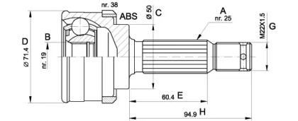 Шарнирный комплект (OPEN PARTS: CVJ5393.10)