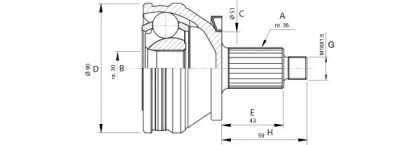 Шарнирный комплект (OPEN PARTS: CVJ5434.10)