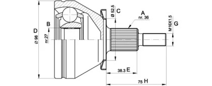 Шарнирный комплект (OPEN PARTS: CVJ5435.10)