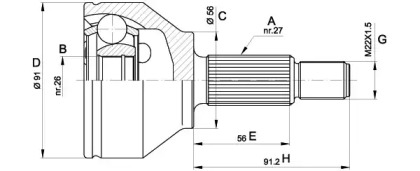 Шарнирный комплект (OPEN PARTS: CVJ5437.10)