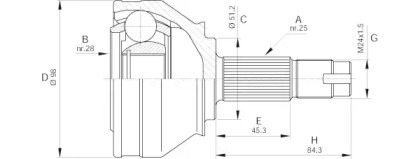 Шарнирный комплект (OPEN PARTS: CVJ5438.10)