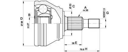 Шарнирный комплект (OPEN PARTS: CVJ5442.10)