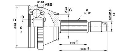 Шарнирный комплект (OPEN PARTS: CVJ5456.10)