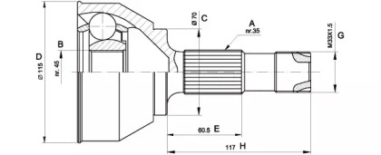 Шарнирный комплект (OPEN PARTS: CVJ5458.10)