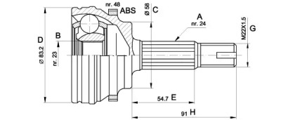 Шарнирный комплект (OPEN PARTS: CVJ5508.10)