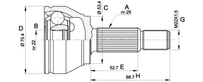 Шарнирный комплект (OPEN PARTS: CVJ5515.10)