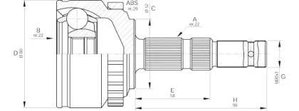 Шарнирный комплект (OPEN PARTS: CVJ5519.10)