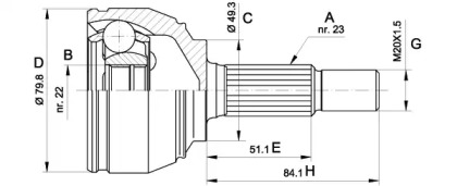 Шарнирный комплект (OPEN PARTS: CVJ5521.10)