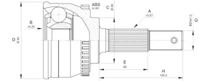 Шарнирный комплект (OPEN PARTS: CVJ5522.10)