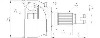 Шарнирный комплект (OPEN PARTS: CVJ5528.10)