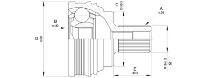 Шарнирный комплект (OPEN PARTS: CVJ5538.10)