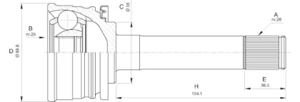 Шарнирный комплект (OPEN PARTS: CVJ5560.10)