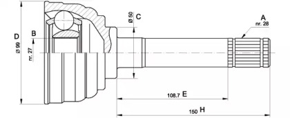 Шарнирный комплект (OPEN PARTS: CVJ5564.10)