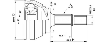 Шарнирный комплект (OPEN PARTS: CVJ5576.10)