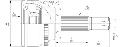 Шарнирный комплект (OPEN PARTS: CVJ5588.10)