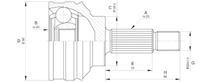 Шарнирный комплект (OPEN PARTS: CVJ5599.10)