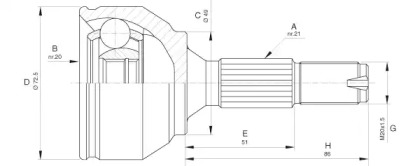 Шарнирный комплект (OPEN PARTS: CVJ5622.10)