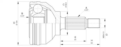 Шарнирный комплект (OPEN PARTS: CVJ5627.10)