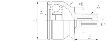 Шарнирный комплект (OPEN PARTS: CVJ5630.10)