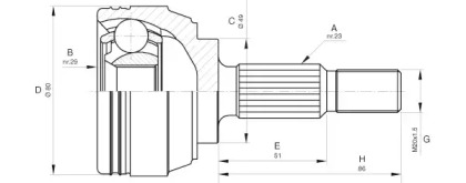 Шарнирный комплект (OPEN PARTS: CVJ5633.10)