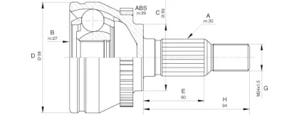 Шарнирный комплект (OPEN PARTS: CVJ5636.10)