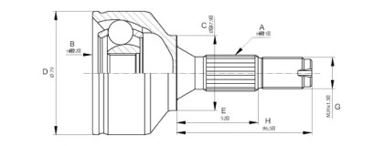 Шарнирный комплект (OPEN PARTS: CVJ5668.10)