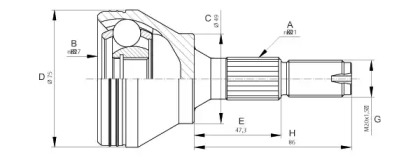 Шарнирный комплект (OPEN PARTS: CVJ5677.10)