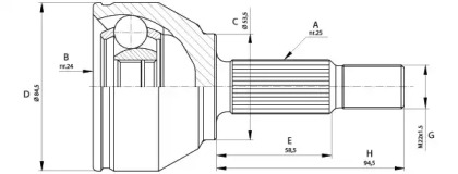 Шарнирный комплект (OPEN PARTS: CVJ5681.10)