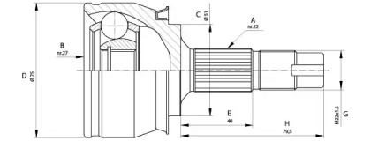 Шарнирный комплект (OPEN PARTS: CVJ5682.10)