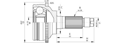 Шарнирный комплект (OPEN PARTS: CVJ5696.10)