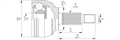 Шарнирный комплект (OPEN PARTS: CVJ5697.10)