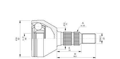 Шарнирный комплект (OPEN PARTS: CVJ5701.10)