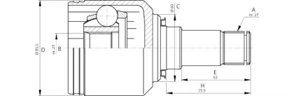 Шарнирный комплект (OPEN PARTS: CVJ5702.20)