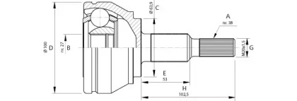 Шарнирный комплект (OPEN PARTS: CVJ5704.10)