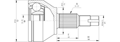 Шарнирный комплект (OPEN PARTS: CVJ5706.10)