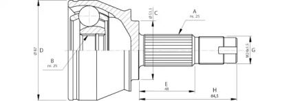 Шарнирный комплект (OPEN PARTS: CVJ5709.10)