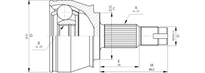 Шарнирный комплект (OPEN PARTS: CVJ5712.10)