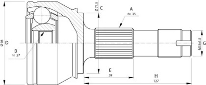 Шарнирный комплект (OPEN PARTS: CVJ5718.10)