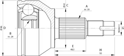 Шарнирный комплект (OPEN PARTS: CVJ5720.10)