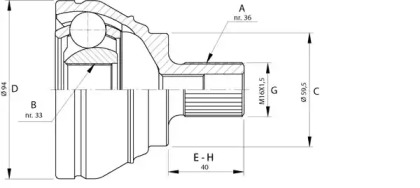 Шарнирный комплект (OPEN PARTS: CVJ5722.10)