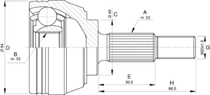 Шарнирный комплект (OPEN PARTS: CVJ5727.10)