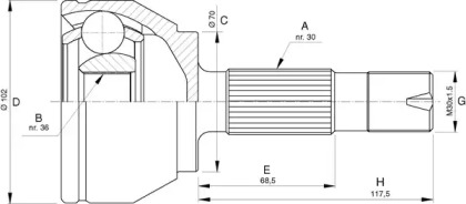 Шарнирный комплект (OPEN PARTS: CVJ5731.10)