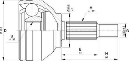 Шарнирный комплект (OPEN PARTS: CVJ5740.10)