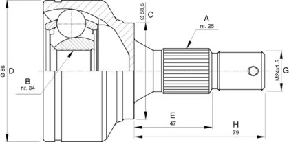 Шарнирный комплект (OPEN PARTS: CVJ5741.10)