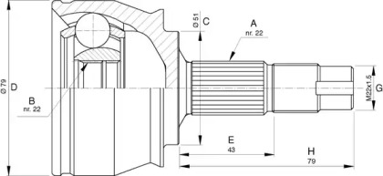 Шарнирный комплект (OPEN PARTS: CVJ5742.10)