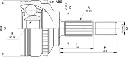 Шарнирный комплект (OPEN PARTS: CVJ5743.10)