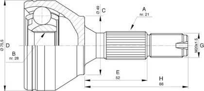 Шарнирный комплект (OPEN PARTS: CVJ5745.10)