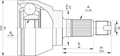 Шарнирный комплект (OPEN PARTS: CVJ5746.10)