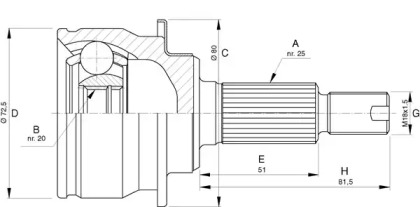 Шарнирный комплект (OPEN PARTS: CVJ5748.10)