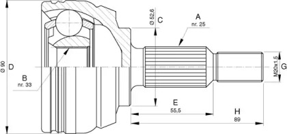 Шарнирный комплект (OPEN PARTS: CVJ5749.10)